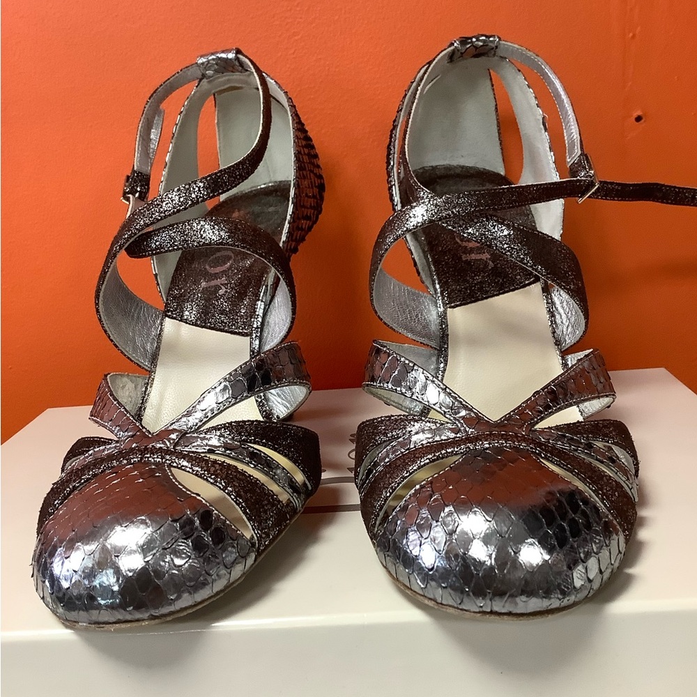 Dior Metallic Python Leather Sandals - image 1